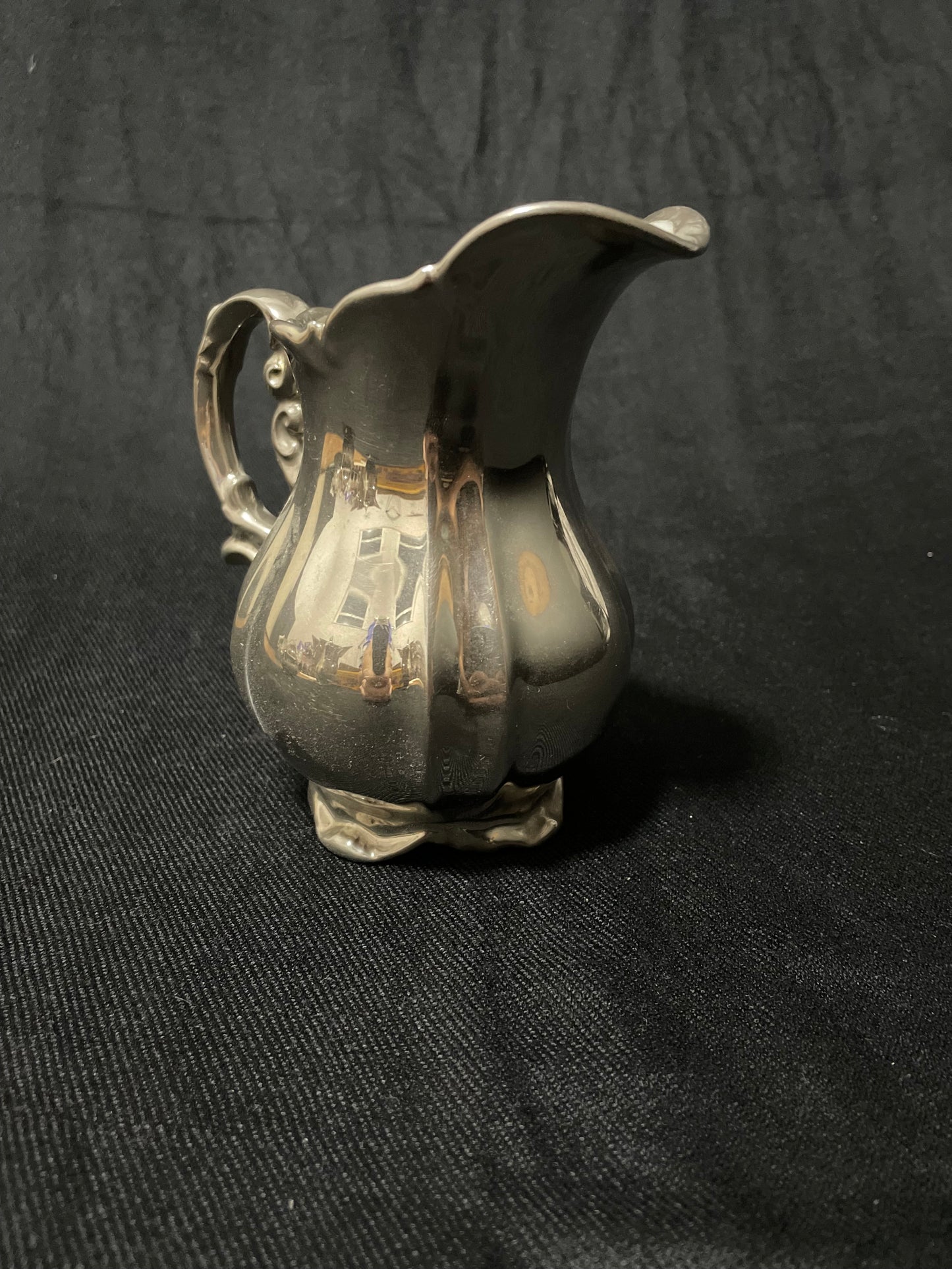 Art Deko Kaffeeset 3-teilig, versilbertes Porzellan