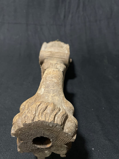 Antiker Engel-Kerzenhalter aus Ca. 200 Jahre altem Tischbein-echtes Unikat