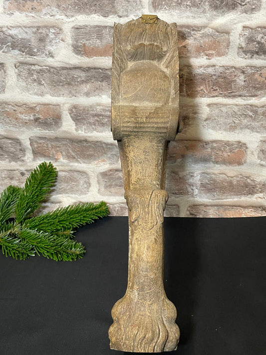 Antiker Engel-Kerzenhalter aus Ca. 200 Jahre altem Tischbein-echtes Unikat